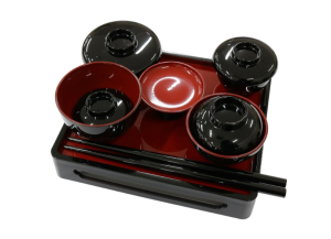 仏膳 4.5寸 黒(内朱)